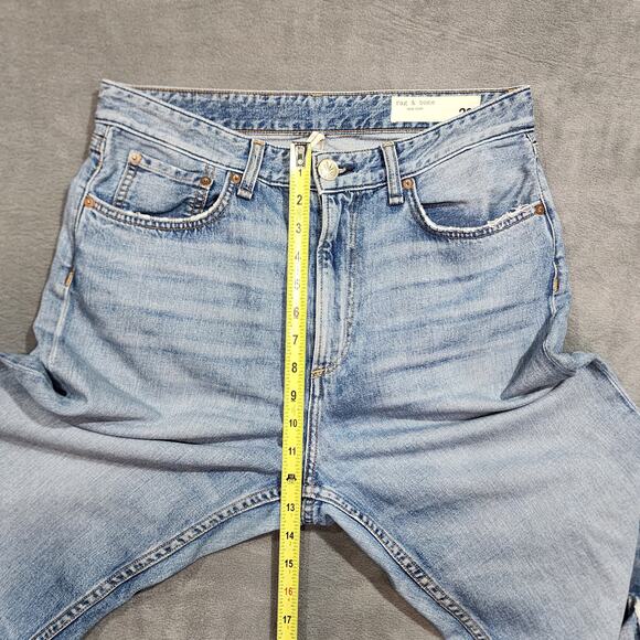 Rag & Bone Ruth Super High Rise Straight Size 29 Raw Hem Ripped Knee - Picture 10 of 11